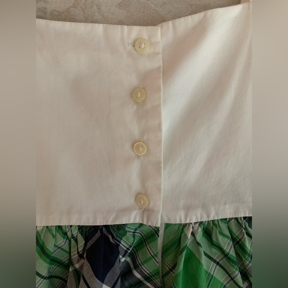 Janie and Jack White and Green Dress with Plaid Skirt and Pleated Bodice, size 5 - Picture 6 of 9